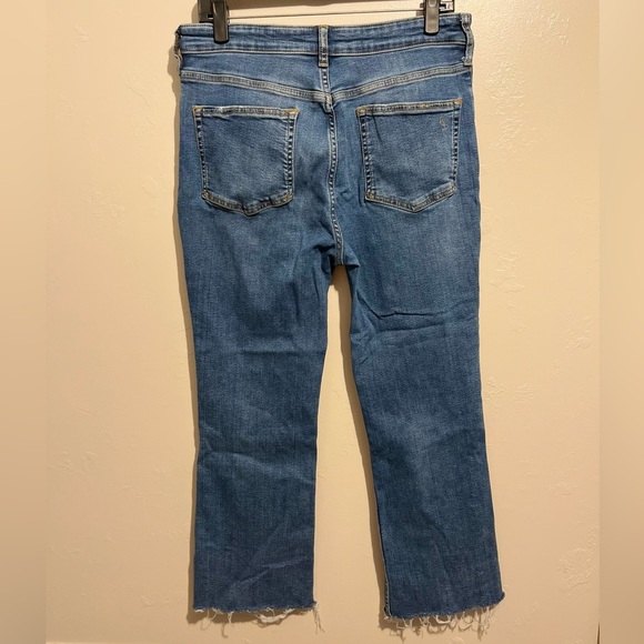 Pilcro Blue Denim Flare Cropped Jeans Women’s 32 Classic Casual Cotton Stretch - Picture 10 of 14